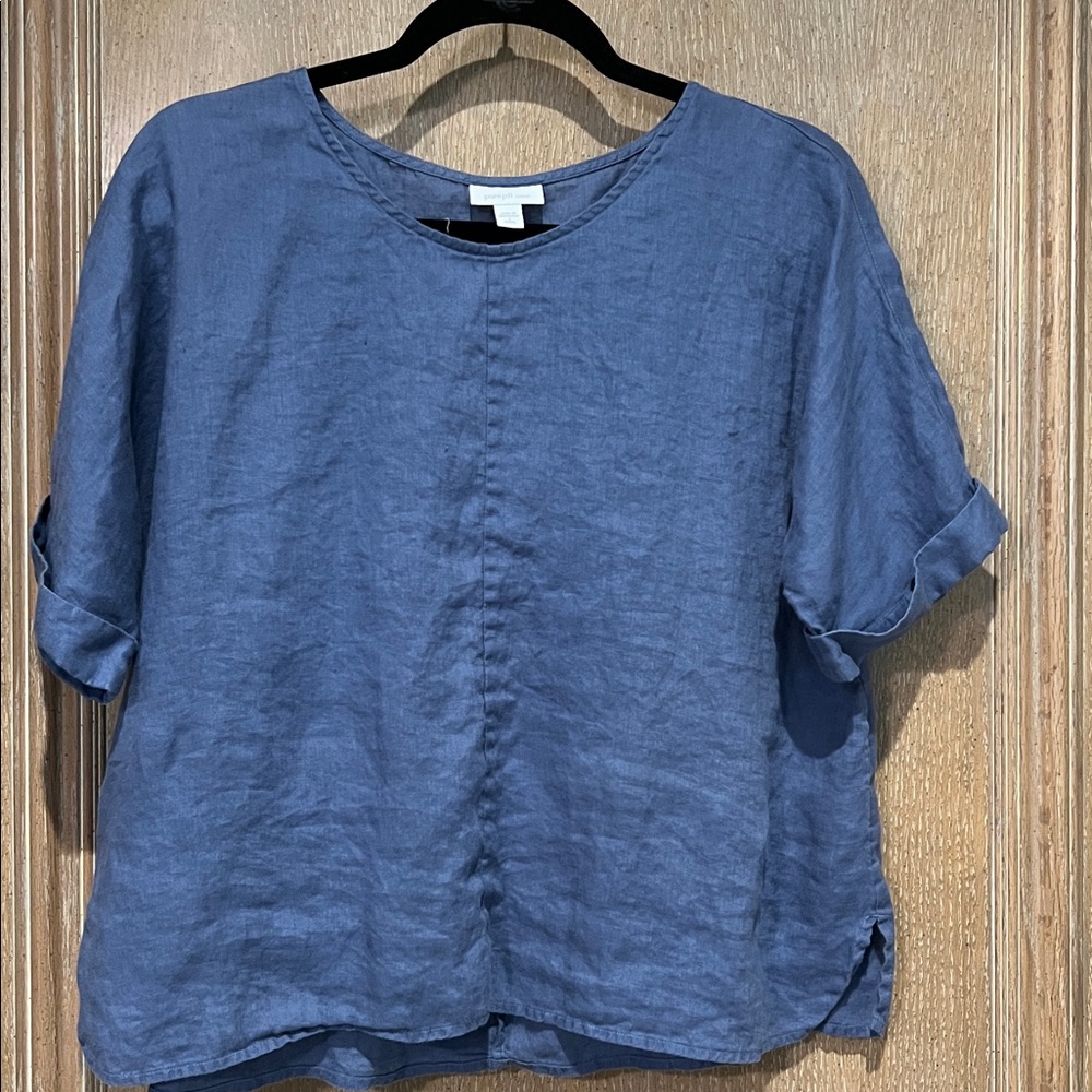 Blue Linen Blouse